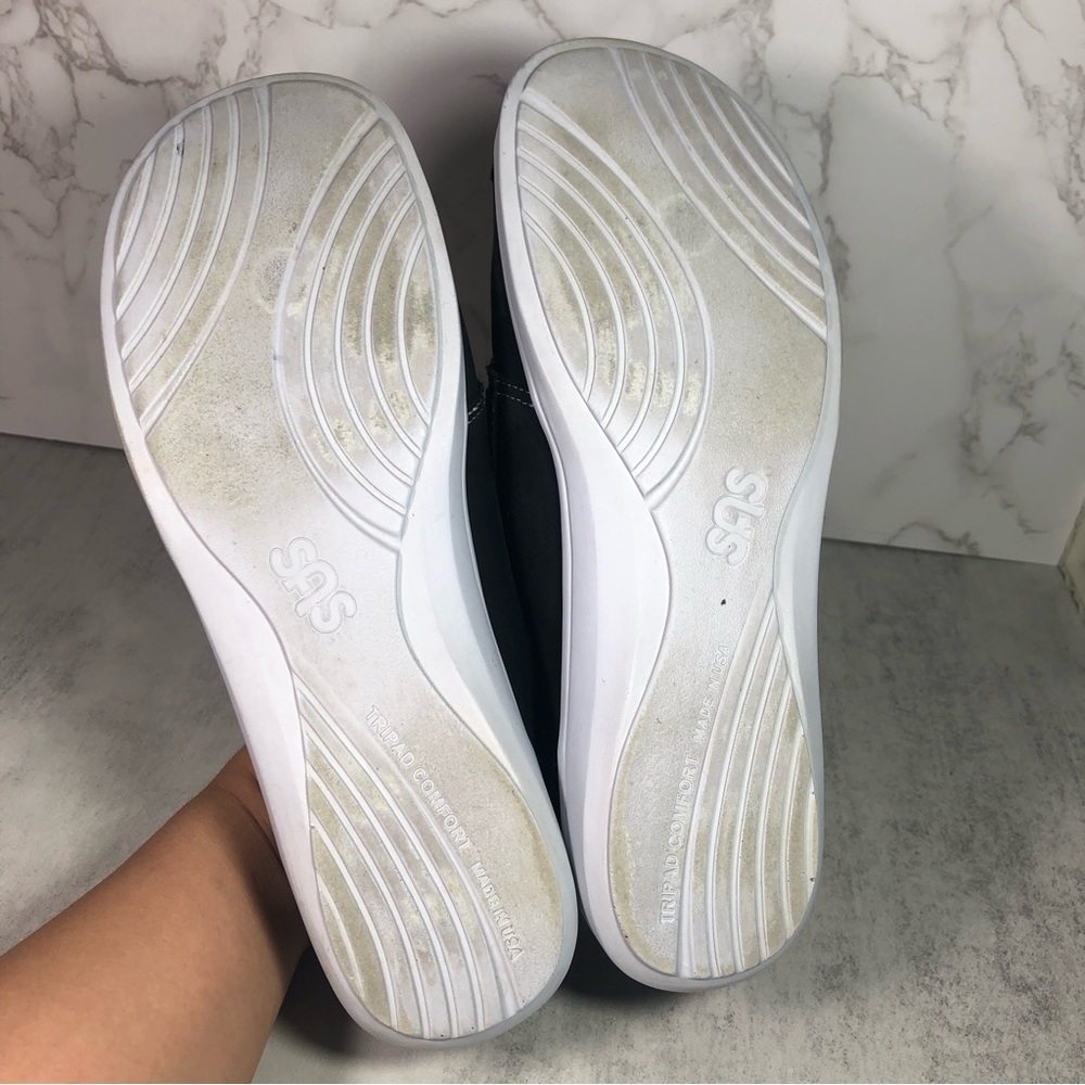 SAS Black Lace-Up Women's Sneakers with White Sole - Picture 8 of 11